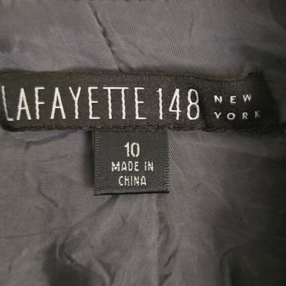Lafayette 148 New York Wool Silk Blend Single Breasted Blazer Size 10 - Picture 3 of 4
